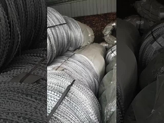 22 Spulen Verzinkter Stacheldraht Concertina Rasier Stacheldraht mit Zinkbeschichtung